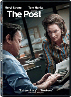 DVD cover image for "The Post" with image of Tom Hanks and Meryl Streep